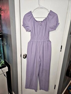 Love To Be Loved Purple Smocked Jumpsuit Like New